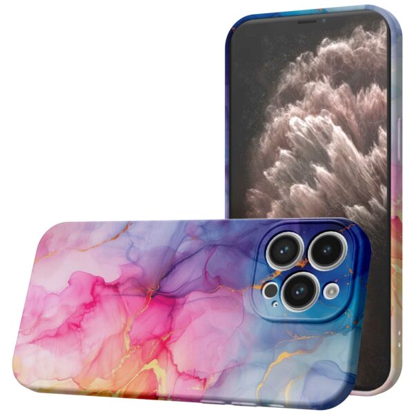 regenboog marmer opdruk_iPhone 11 Pro Max telefoonhoesje met volledige rondom bedrukking (1)