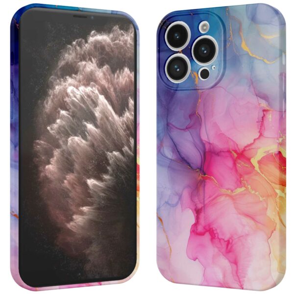 regenboog marmer opdruk_iPhone 11 Pro Max telefoonhoesje met volledige rondom bedrukking (3)