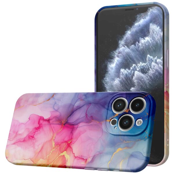 regenboog marmer opdruk_iPhone 11 Pro telefoonhoesje met volledige rondom bedrukking (1)