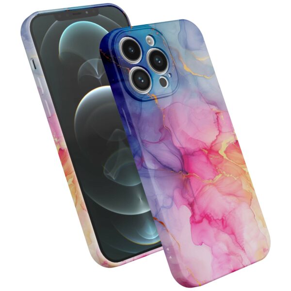 regenboog marmer opdruk_iPhone 12 Pro Max telefoonhoesje met volledige rondom bedrukking (2)