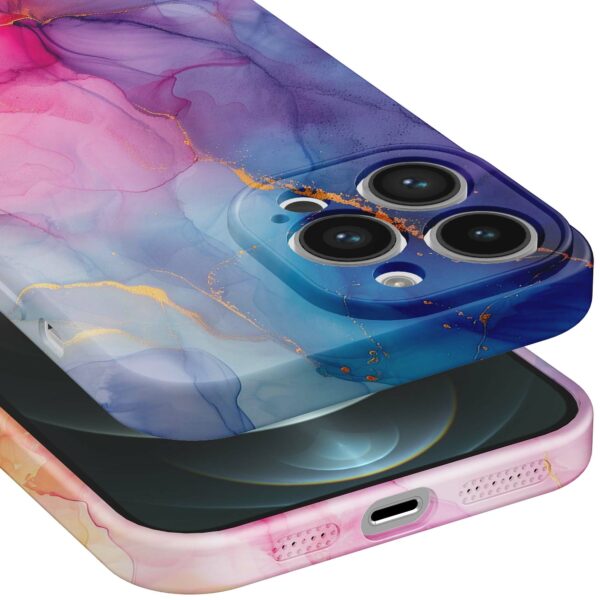 regenboog marmer opdruk_iPhone 12 Pro Max telefoonhoesje met volledige rondom bedrukking (5)