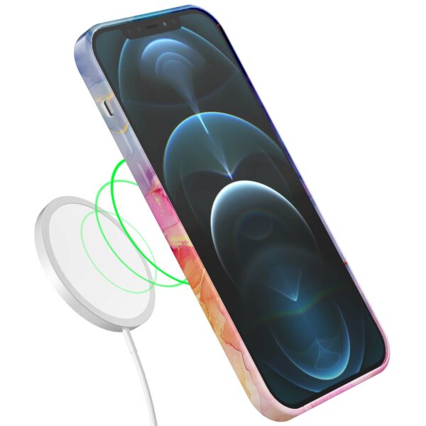 regenboog marmer opdruk_iPhone 12 Pro telefoonhoesje met volledige rondom bedrukking (7)