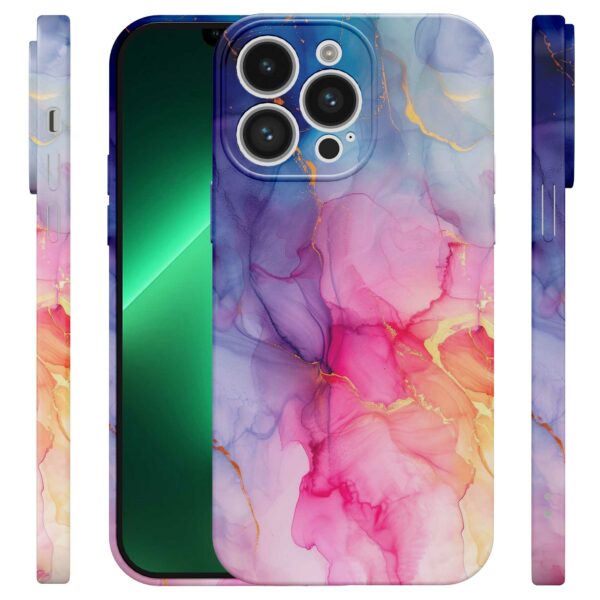 regenboog marmer opdruk_iPhone 13 Pro Max telefoonhoesje met volledige rondom bedrukking (4)
