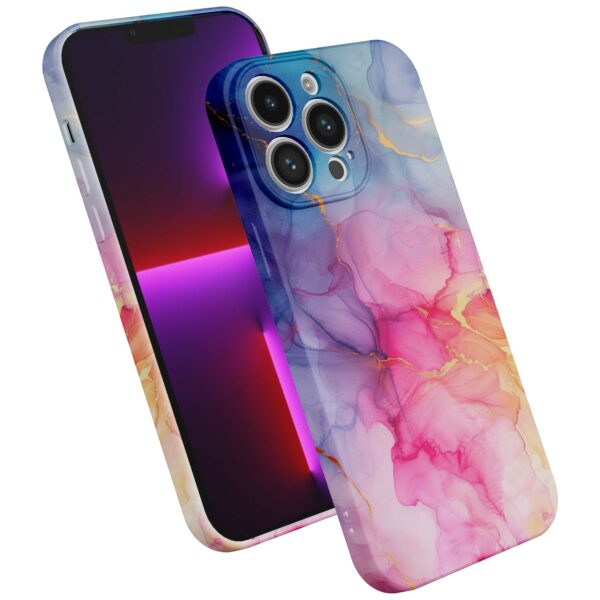 regenboog marmer opdruk_iPhone 13 Pro telefoonhoesje met volledige rondom bedrukking (2)