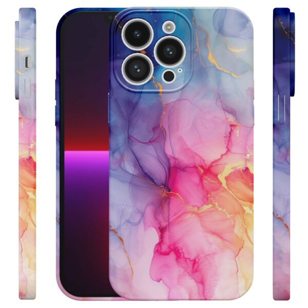 regenboog marmer opdruk_iPhone 13 Pro telefoonhoesje met volledige rondom bedrukking (4)