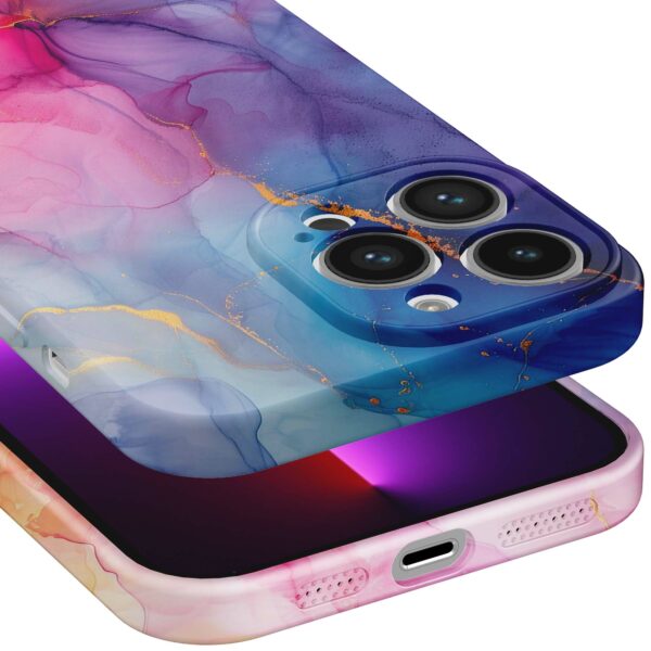 regenboog marmer opdruk_iPhone 13 Pro telefoonhoesje met volledige rondom bedrukking (5)