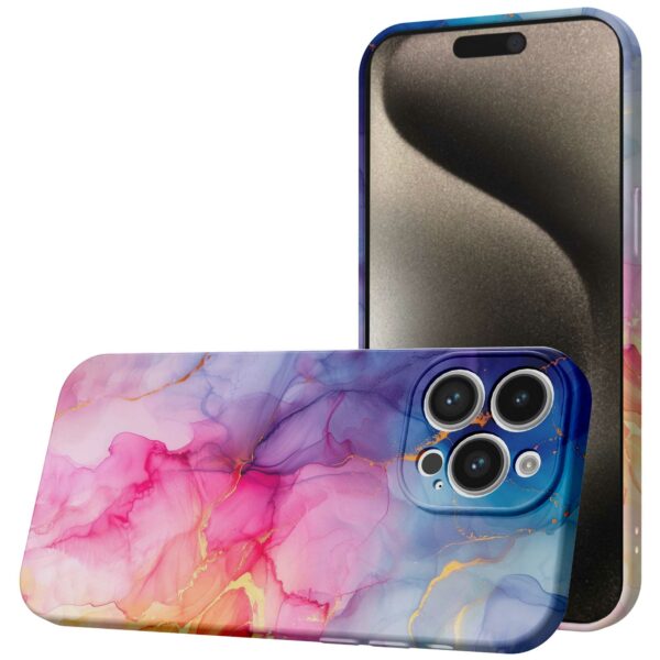 regenboog marmer opdruk_iPhone 15 Pro Max telefoonhoesje met volledige rondom bedrukking (1)