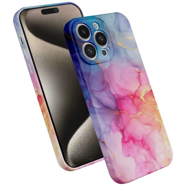 regenboog marmer opdruk_iPhone 15 Pro Max telefoonhoesje met volledige rondom bedrukking (2)
