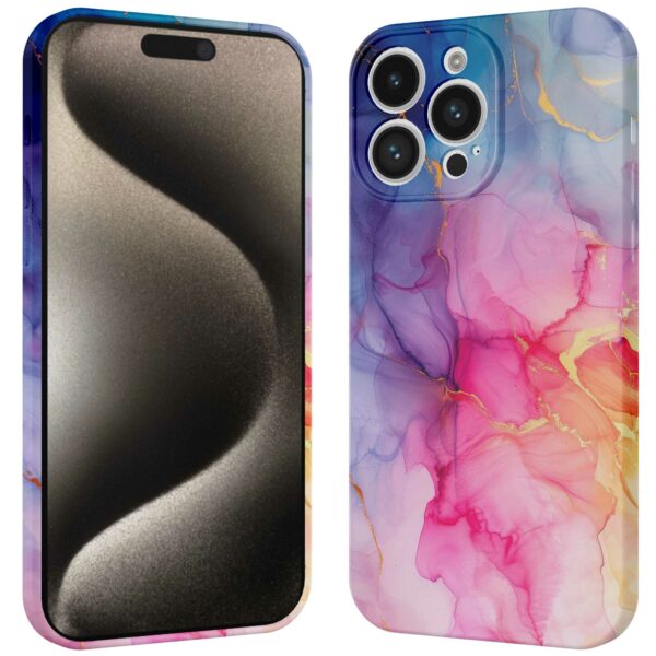 regenboog marmer opdruk_iPhone 15 Pro Max telefoonhoesje met volledige rondom bedrukking (3)