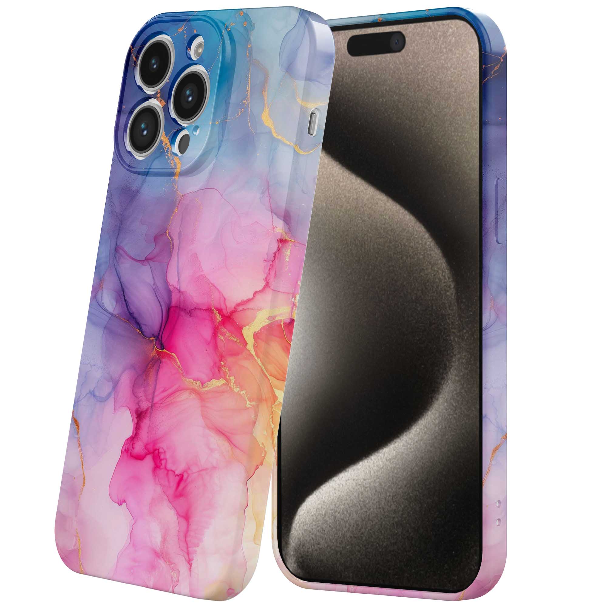 regenboog marmer opdruk_iPhone 15 Pro Max telefoonhoesje met volledige rondom bedrukking (6)