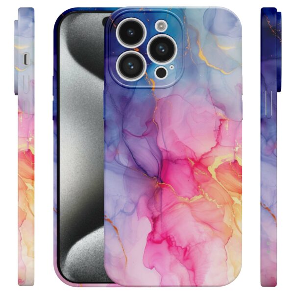 regenboog marmer opdruk_iPhone 15 Pro telefoonhoesje met volledige rondom bedrukking (4)