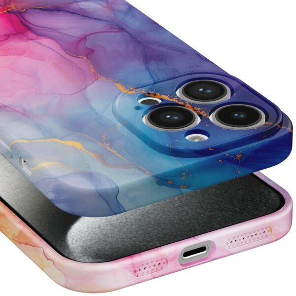 regenboog marmer opdruk_iPhone 15 Pro telefoonhoesje met volledige rondom bedrukking (5)