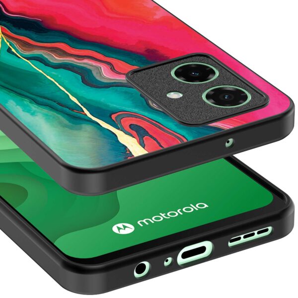 rood groen marmer opdruk_Motorola Moto G54 telefoonhoesje (3)