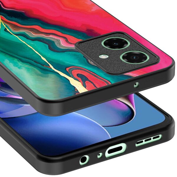 rood groen marmer opdruk_Motorola Moto G55 telefoonhoesje (3)