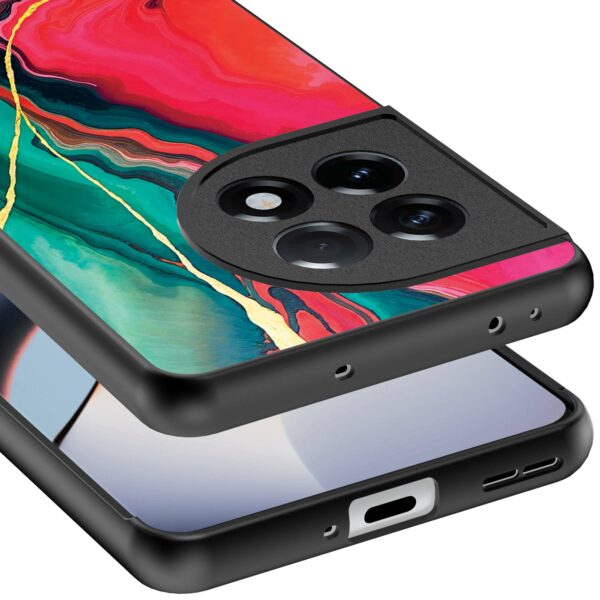 rood groen marmer opdruk_OnePlus 11R Telefoonhoesje (3)