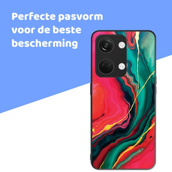 rood groen marmer opdruk_OnePlus Nord 3 Telefoonhoesje (4)