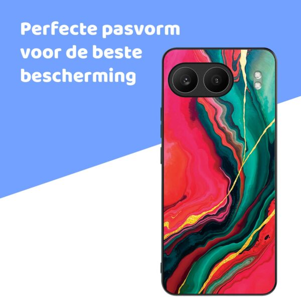 rood groen marmer opdruk_OnePlus Nord 4 Telefoonhoesje (4)