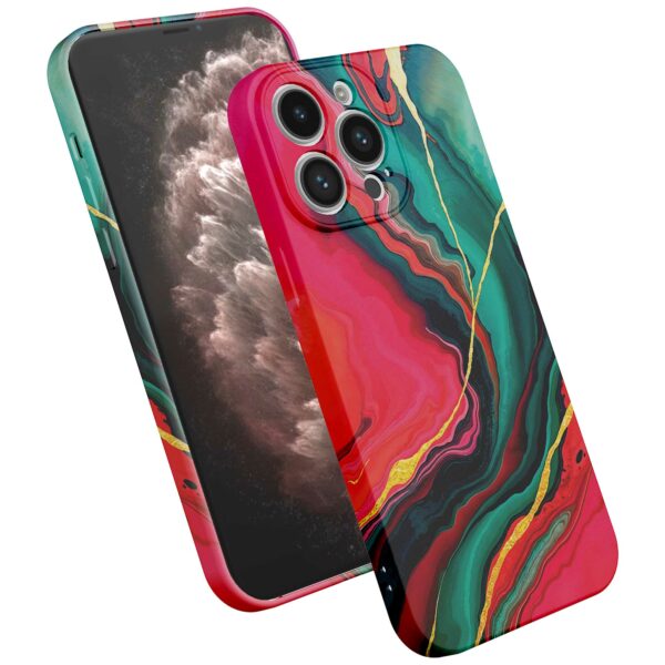 rood groen marmer opdruk_iPhone 11 Pro Max telefoonhoesje met volledige rondom bedrukking (2)