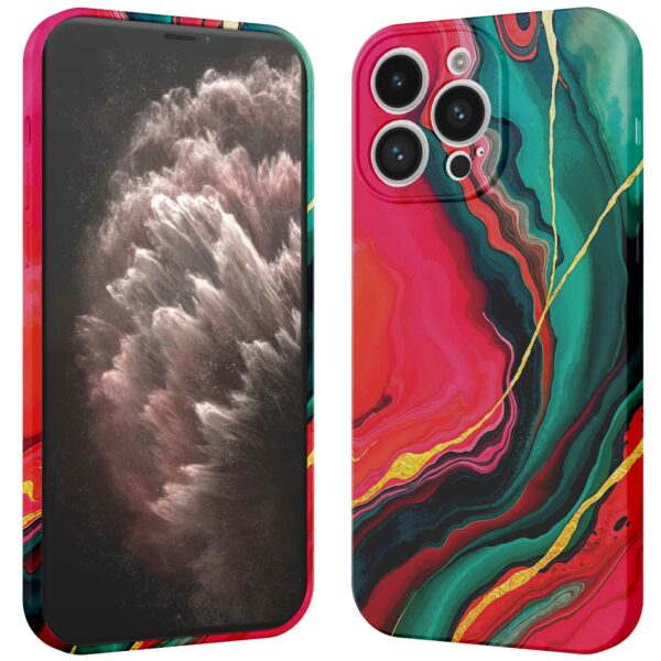 rood groen marmer opdruk_iPhone 11 Pro Max telefoonhoesje met volledige rondom bedrukking (3)