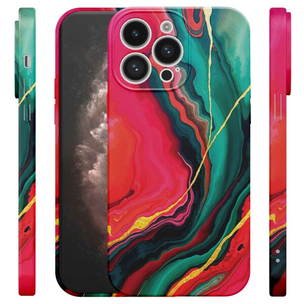 rood groen marmer opdruk_iPhone 11 Pro Max telefoonhoesje met volledige rondom bedrukking (4)