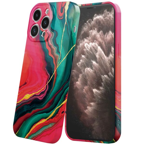 rood groen marmer opdruk_iPhone 11 Pro Max telefoonhoesje met volledige rondom bedrukking (6)