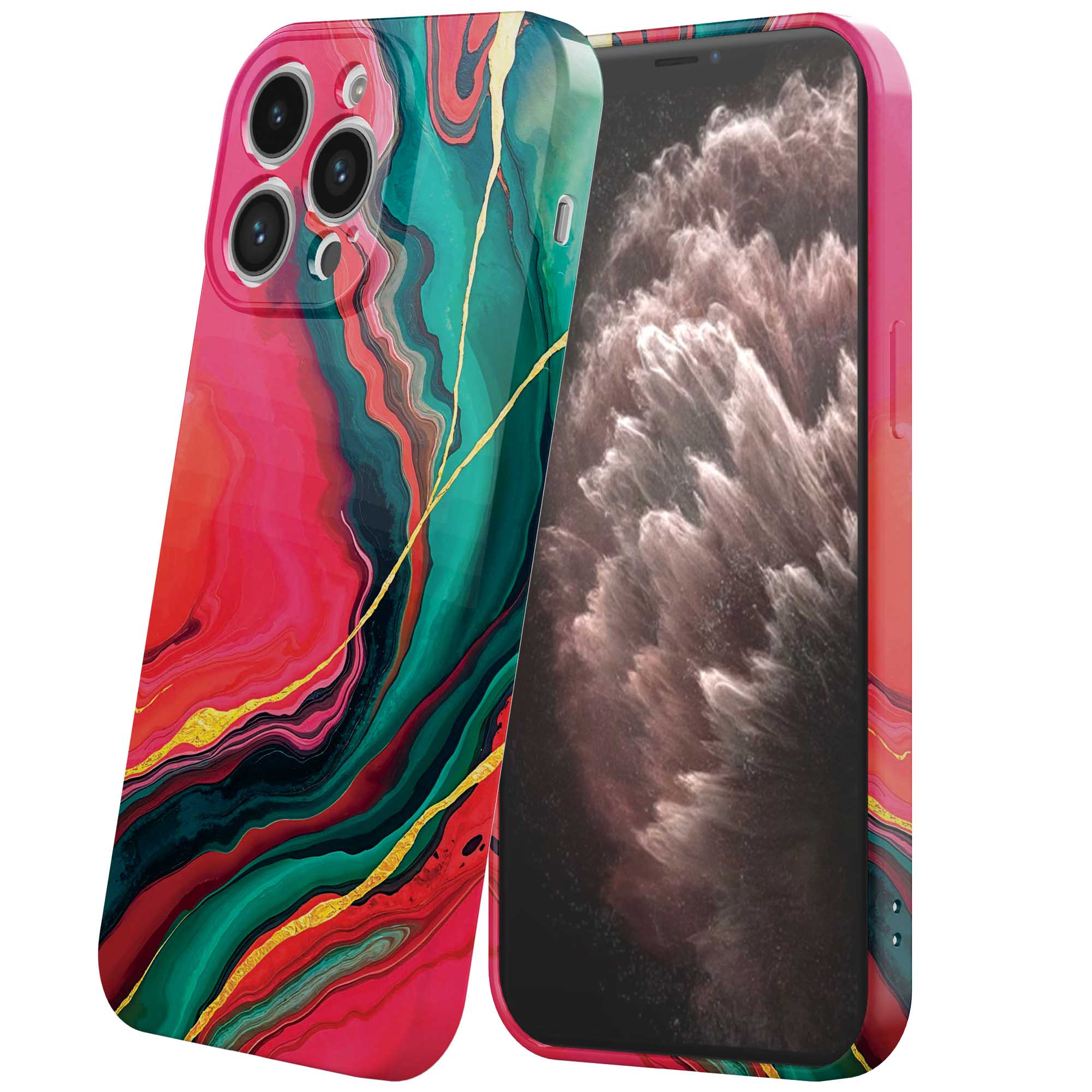 rood groen marmer opdruk_iPhone 11 Pro Max telefoonhoesje met volledige rondom bedrukking (6)