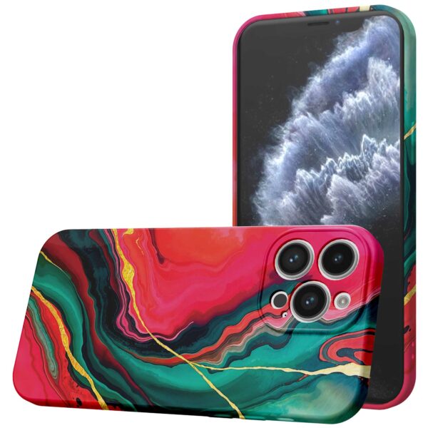 rood groen marmer opdruk_iPhone 11 Pro telefoonhoesje met volledige rondom bedrukking (1)