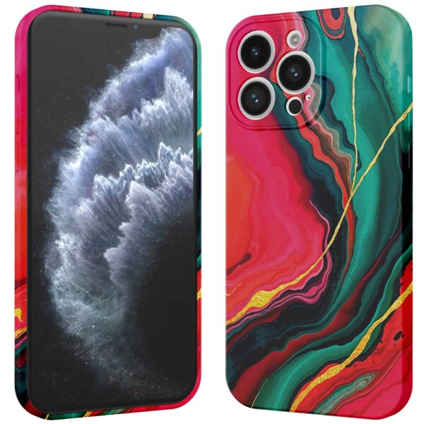 rood groen marmer opdruk_iPhone 11 Pro telefoonhoesje met volledige rondom bedrukking (3)