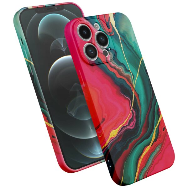 rood groen marmer opdruk_iPhone 12 Pro Max telefoonhoesje met volledige rondom bedrukking (2)