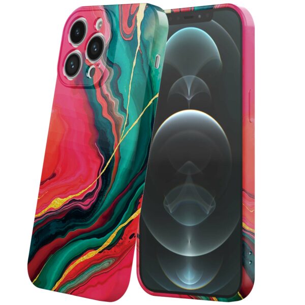 rood groen marmer opdruk_iPhone 12 Pro Max telefoonhoesje met volledige rondom bedrukking (6)