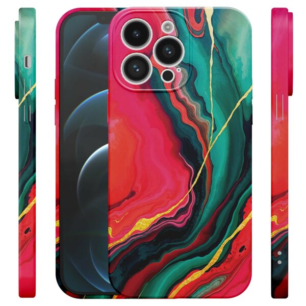 rood groen marmer opdruk_iPhone 12 Pro telefoonhoesje met volledige rondom bedrukking (4)