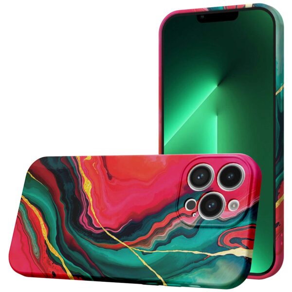 rood groen marmer opdruk_iPhone 13 Pro Max telefoonhoesje met volledige rondom bedrukking (1)