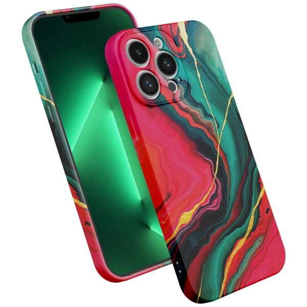 rood groen marmer opdruk_iPhone 13 Pro Max telefoonhoesje met volledige rondom bedrukking (2)