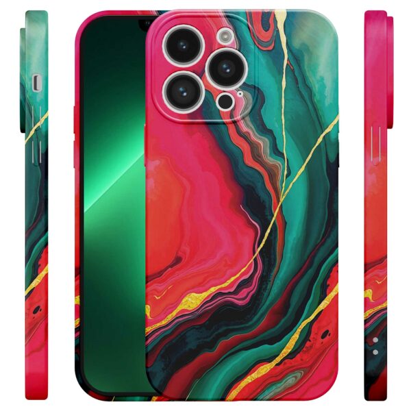rood groen marmer opdruk_iPhone 13 Pro Max telefoonhoesje met volledige rondom bedrukking (4)