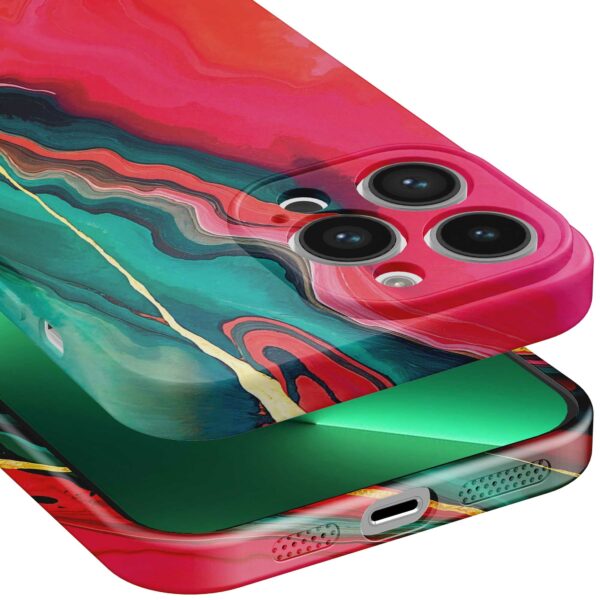 rood groen marmer opdruk_iPhone 13 Pro Max telefoonhoesje met volledige rondom bedrukking (5)