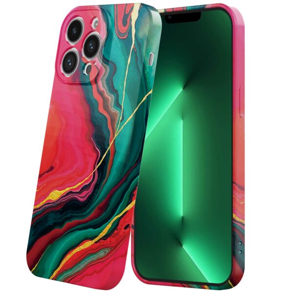 rood groen marmer opdruk_iPhone 13 Pro Max telefoonhoesje met volledige rondom bedrukking (6)