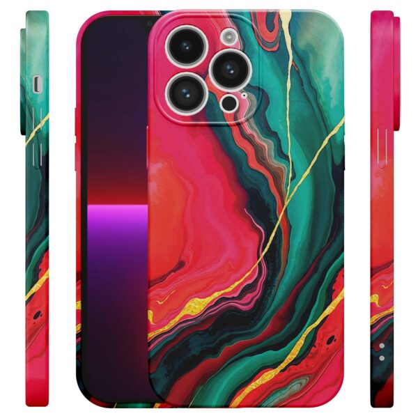 rood groen marmer opdruk_iPhone 13 Pro telefoonhoesje met volledige rondom bedrukking (4)
