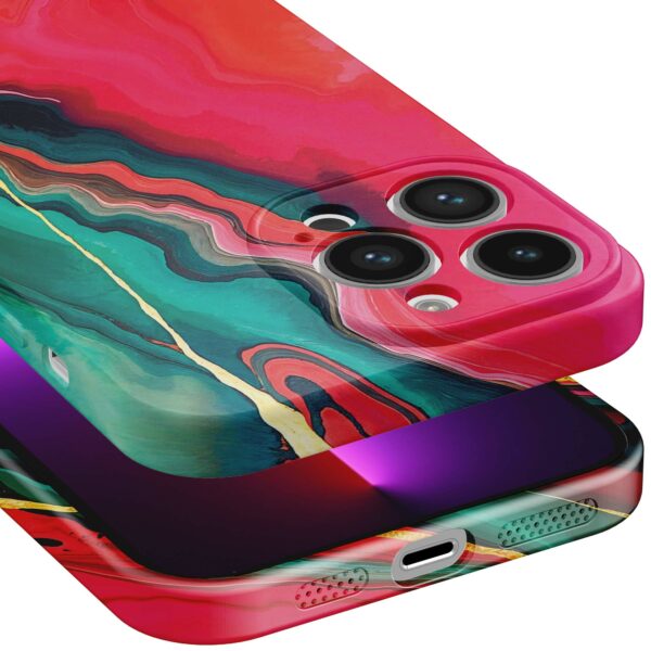 rood groen marmer opdruk_iPhone 13 Pro telefoonhoesje met volledige rondom bedrukking (5)