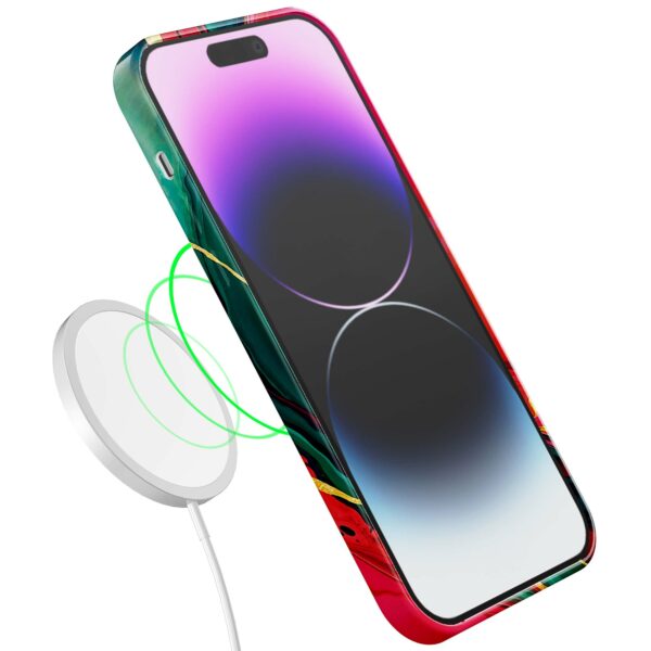 rood groen marmer opdruk_iPhone 14 Pro Max telefoonhoesje met volledige rondom bedrukking (7)