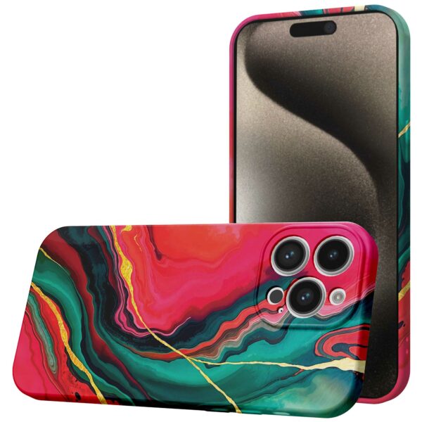 rood groen marmer opdruk_iPhone 15 Pro Max telefoonhoesje met volledige rondom bedrukking (1)
