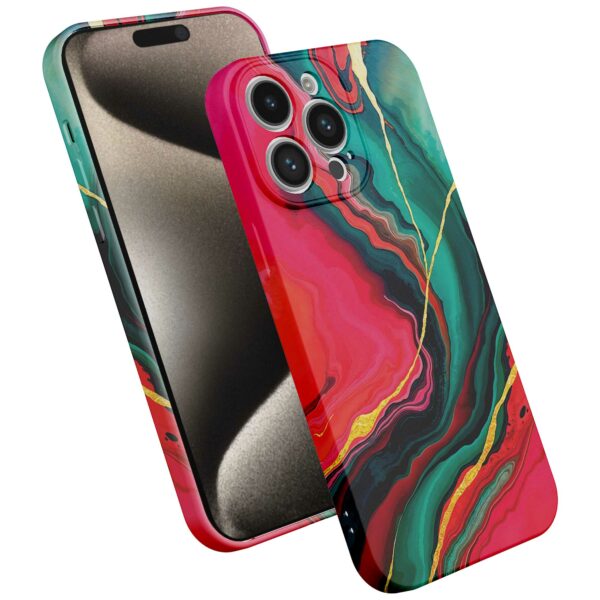 rood groen marmer opdruk_iPhone 15 Pro Max telefoonhoesje met volledige rondom bedrukking (2)