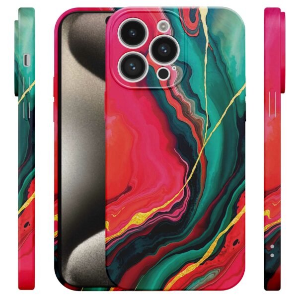 rood groen marmer opdruk_iPhone 15 Pro Max telefoonhoesje met volledige rondom bedrukking (4)