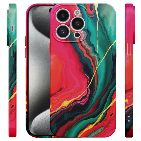 rood groen marmer opdruk_iPhone 15 Pro telefoonhoesje met volledige rondom bedrukking (4)