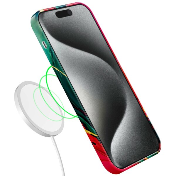 rood groen marmer opdruk_iPhone 15 Pro telefoonhoesje met volledige rondom bedrukking (7)