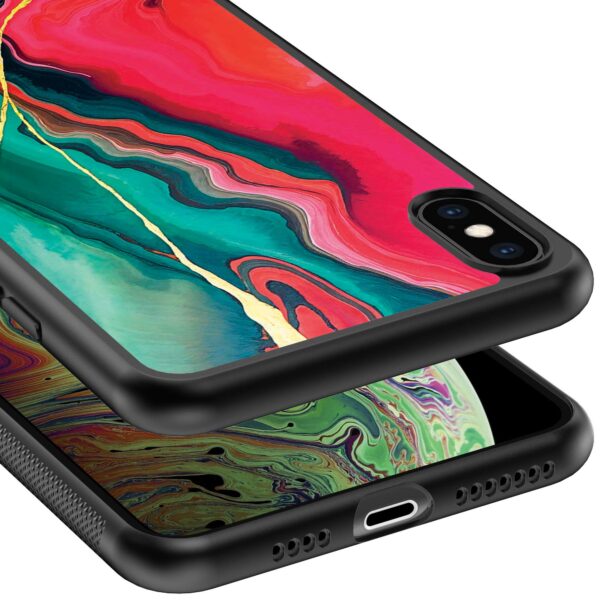 rood groen marmer opdruk_iPhone X-Xs telefoonhoesje (3)