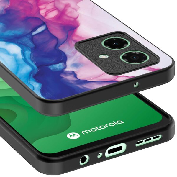roze blauw marmer opdruk_Motorola Moto G54 telefoonhoesje (3)