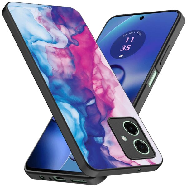 roze blauw marmer opdruk_Motorola Moto G55 telefoonhoesje (2)