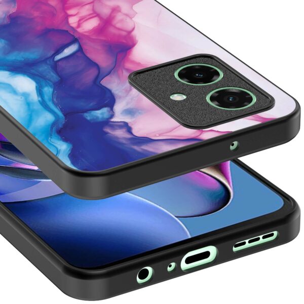 roze blauw marmer opdruk_Motorola Moto G55 telefoonhoesje (3)