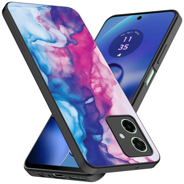 roze blauw marmer opdruk_Motorola Moto G64 telefoonhoesje (2)