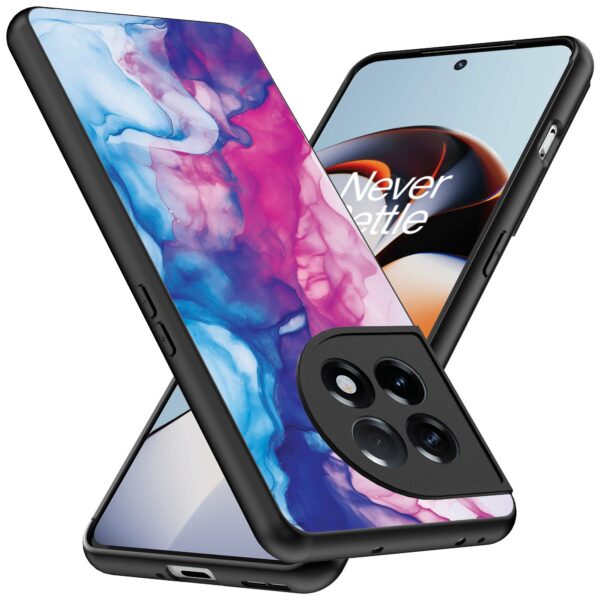 roze blauw marmer opdruk_OnePlus 11R Telefoonhoesje (2)